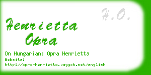 henrietta opra business card